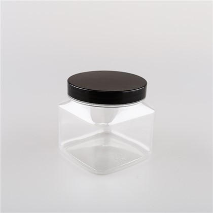 צנצנות פלסטיק שחורות מרובעות