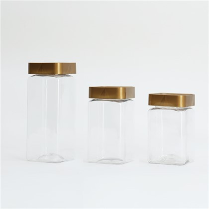 צנצנות פלסטיק מרובעות לממתקים